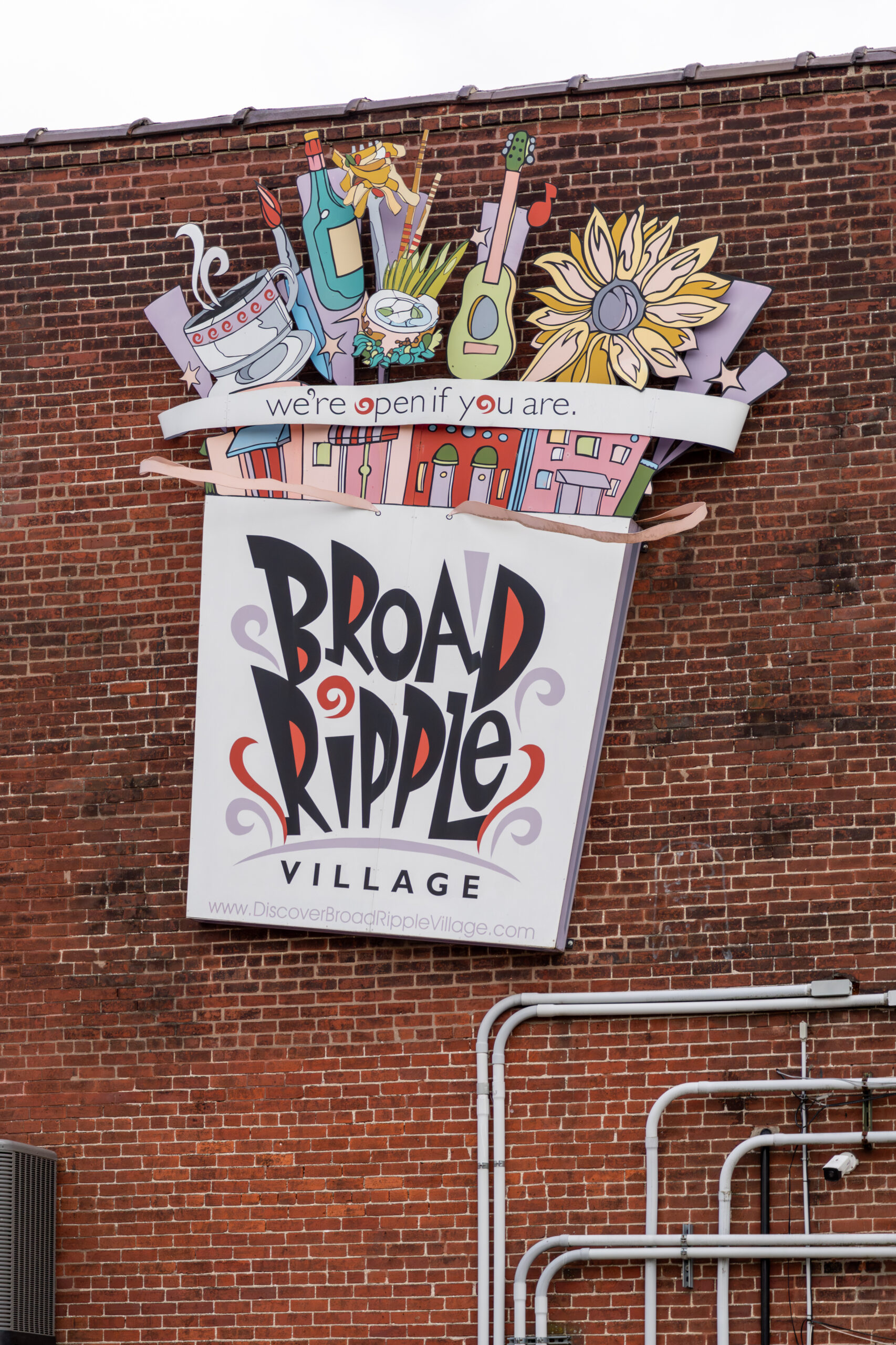 Exterior sign for the Broad Ripple Village