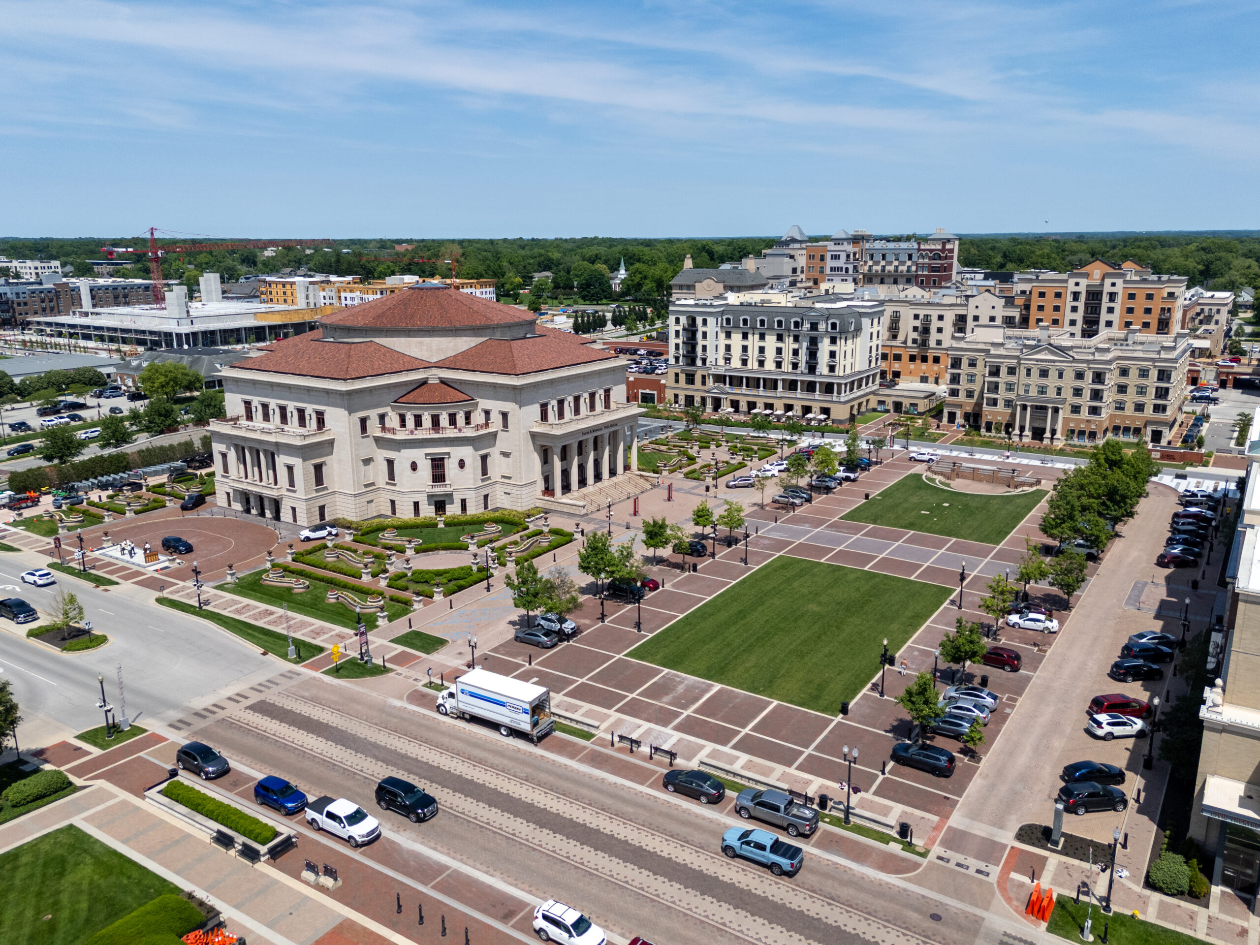 Aerial picture of downtown Carmel, Indiana