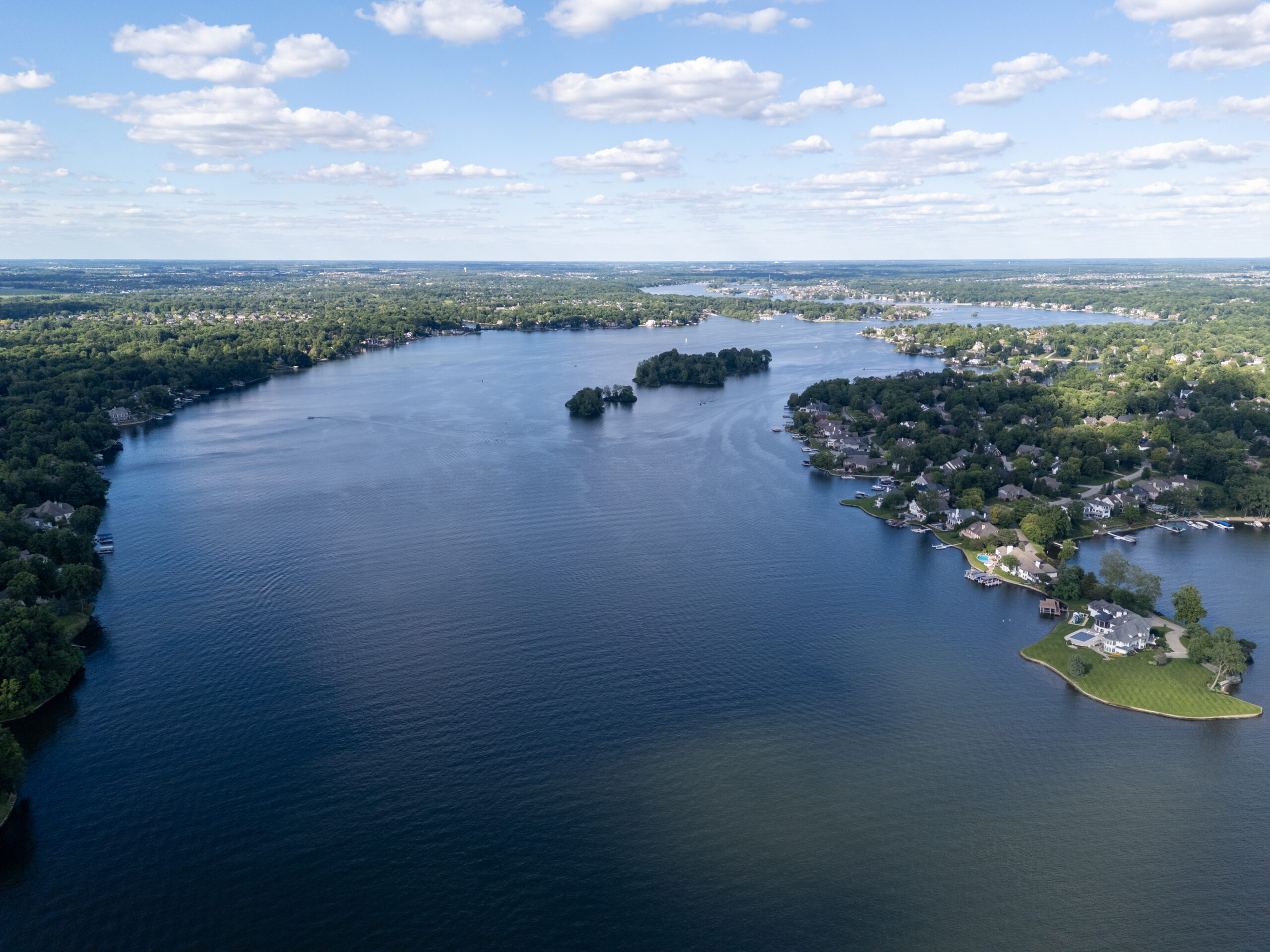 Aerial photo of Geist Reservoir