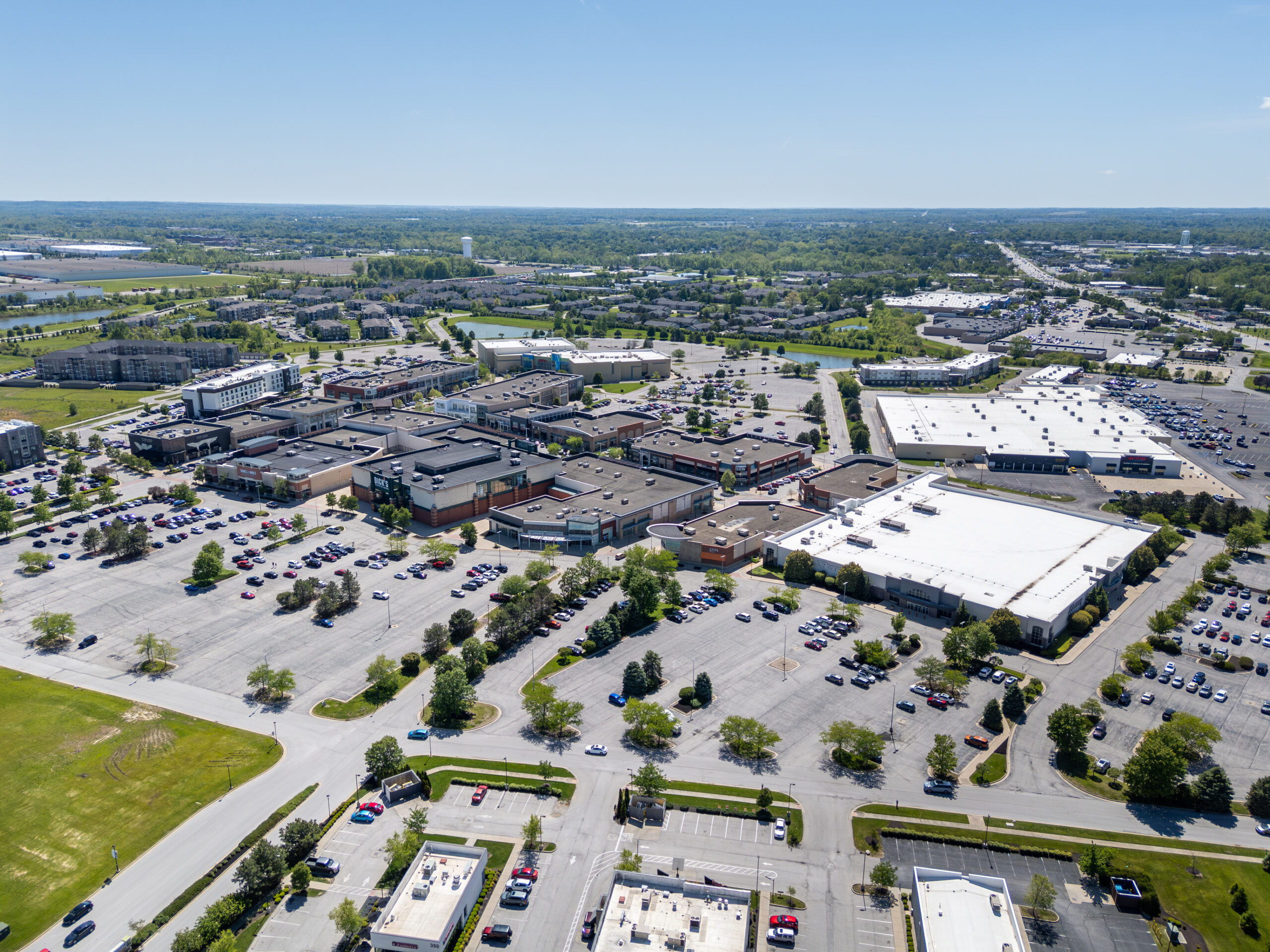 Aerial picture of the Shops at Perry Crossing in Plainfield, Indiana