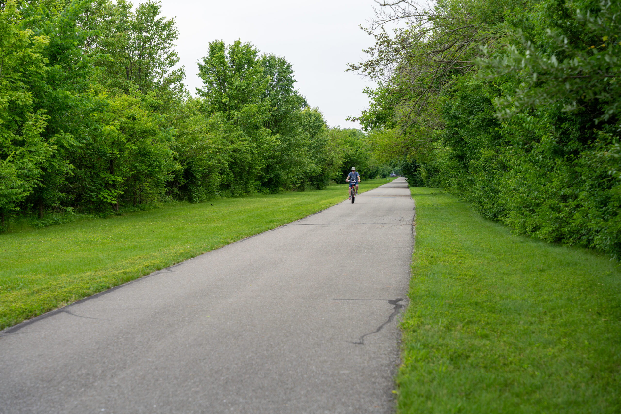 Picture of bicycle rider on a trail in Plainfield, Indiana