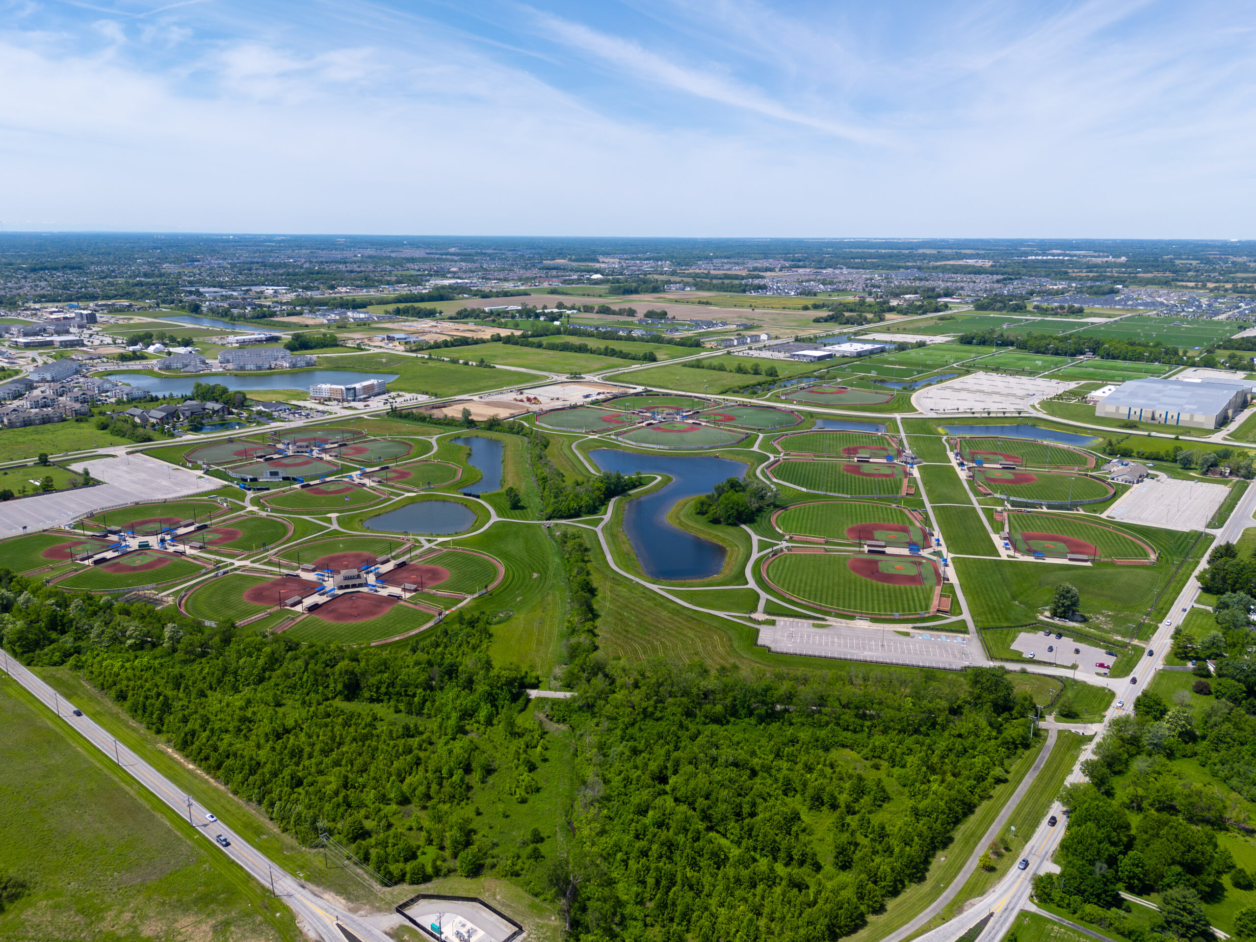 Aerial picture of Grand Sports Campus in Westfield, Indiana