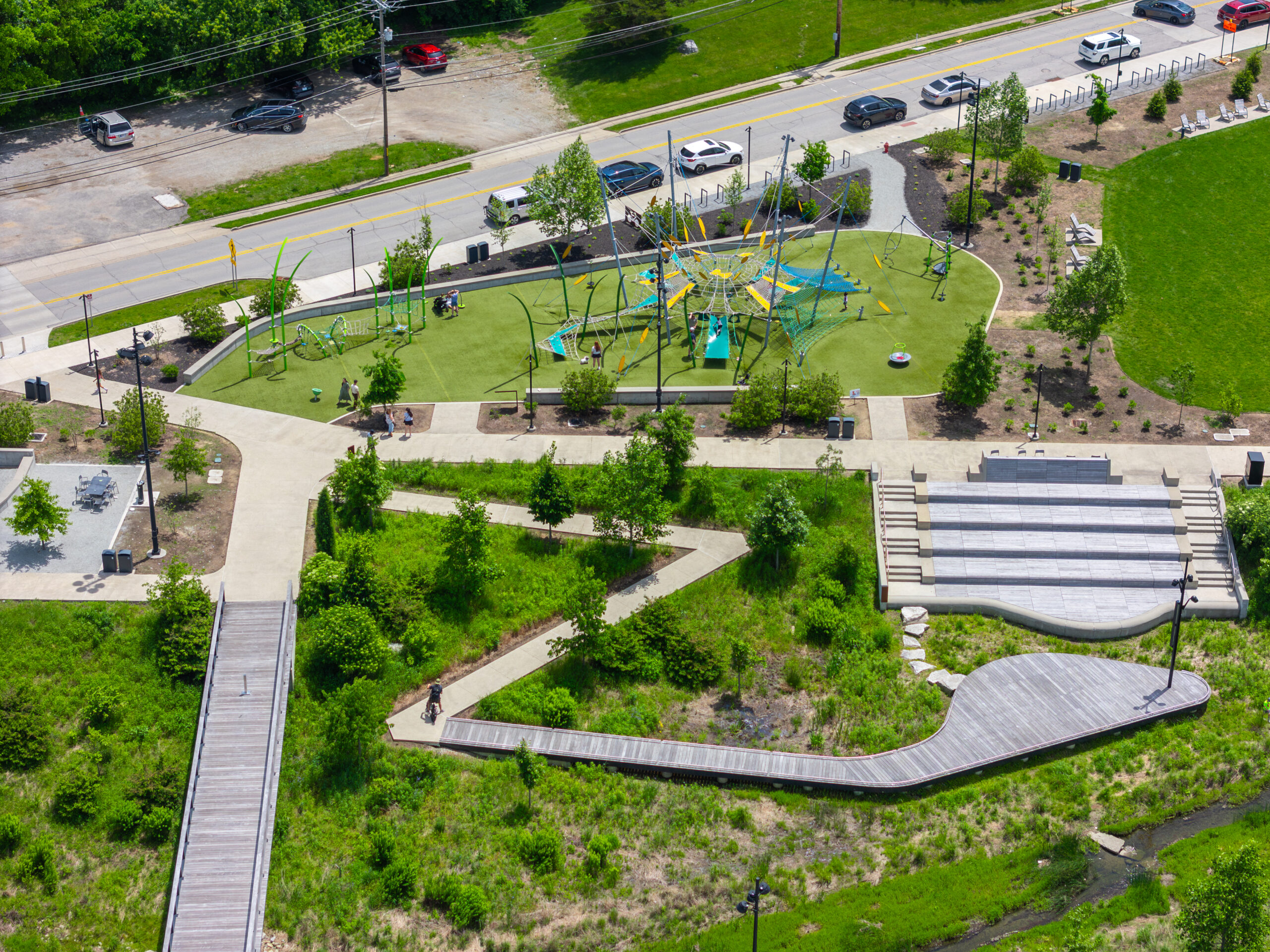 Aerial view of a play area in Westfield, Indiana
