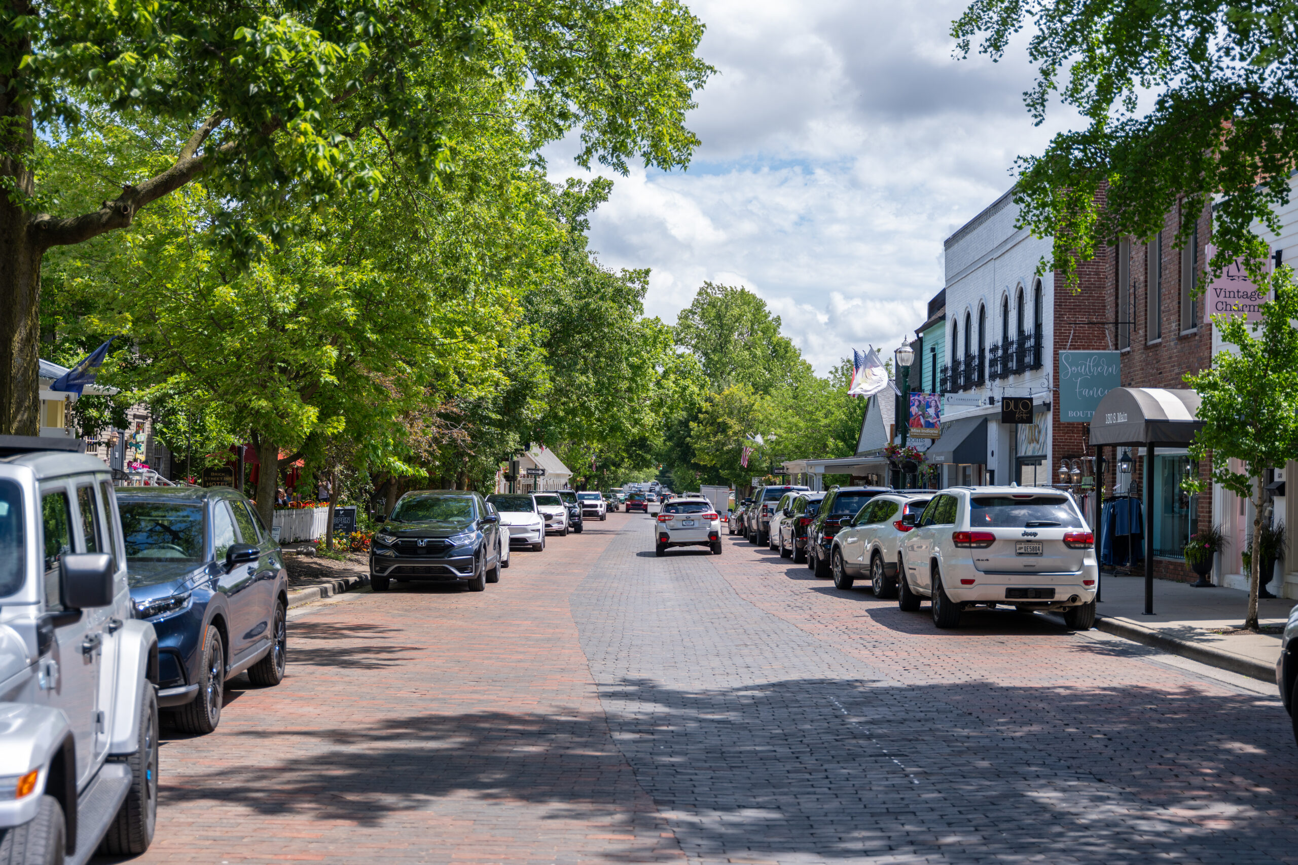 Picture of brick road in the Zionsville Village